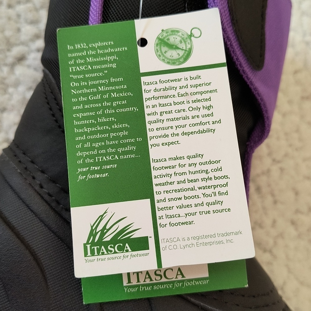NWT Child's Purple/Black Itasca Snow Cat Winter Boots Size 7 - Picture 9 of 9